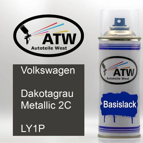 Volkswagen, Dakotagrau Metallic 2C, LY1P: 400ml Sprühdose, von ATW Autoteile West.